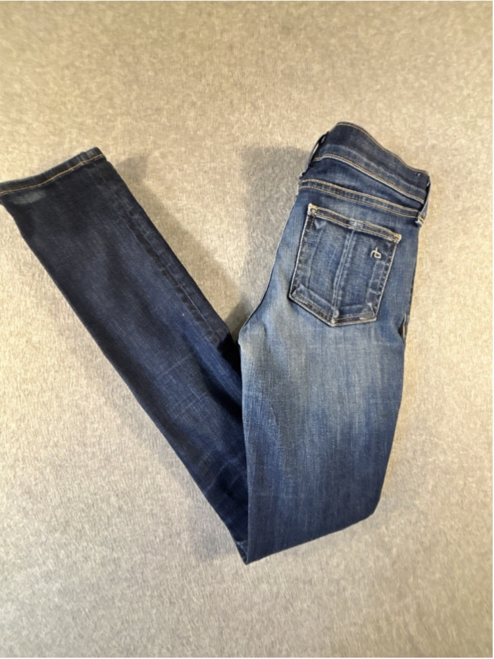 rag & bone High Rise Skinny Jeans in Heritage Indigo Blue Denim Women's Size 25